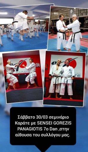 Σεμινάριο Καράτε στον "Α.Σ. ΚΑΡΑΤΕ ΑΧΙΛΛΕΙΩΝ" με τον sensei Γκορέζη Παναγιώτη